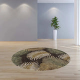 7' Round Wool Espresso Area Rug - Homeroots - Flyclothing LLC