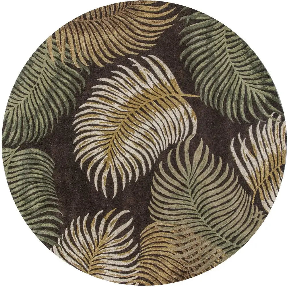 7' Round Wool Espresso Area Rug - Homeroots - Flyclothing LLC