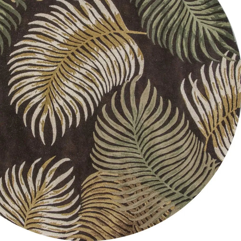 7' Round Wool Espresso Area Rug - Homeroots - Flyclothing LLC