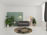7' Round Wool Espresso Area Rug - Homeroots - Flyclothing LLC