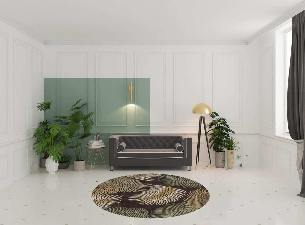 7' Round Wool Espresso Area Rug - Homeroots - Flyclothing LLC