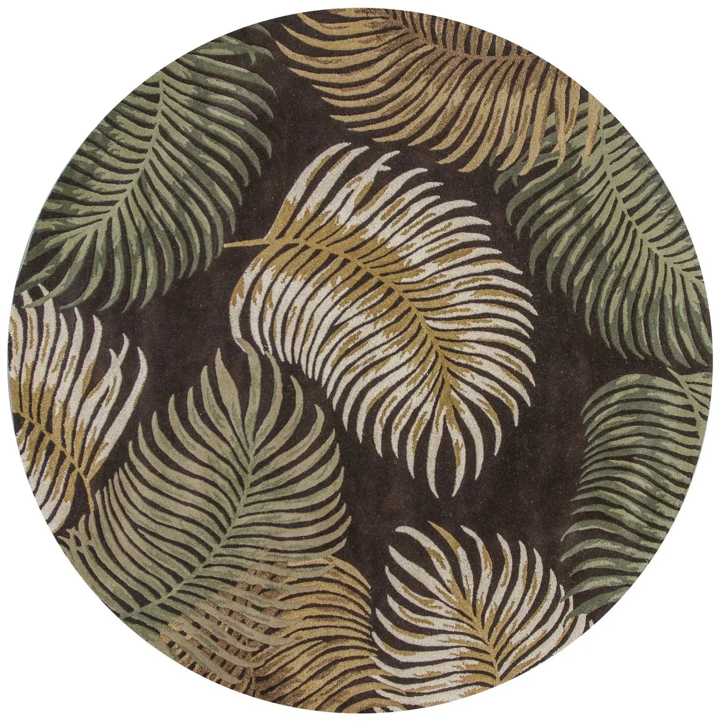 7' Round Wool Espresso Area Rug - Homeroots - Flyclothing LLC