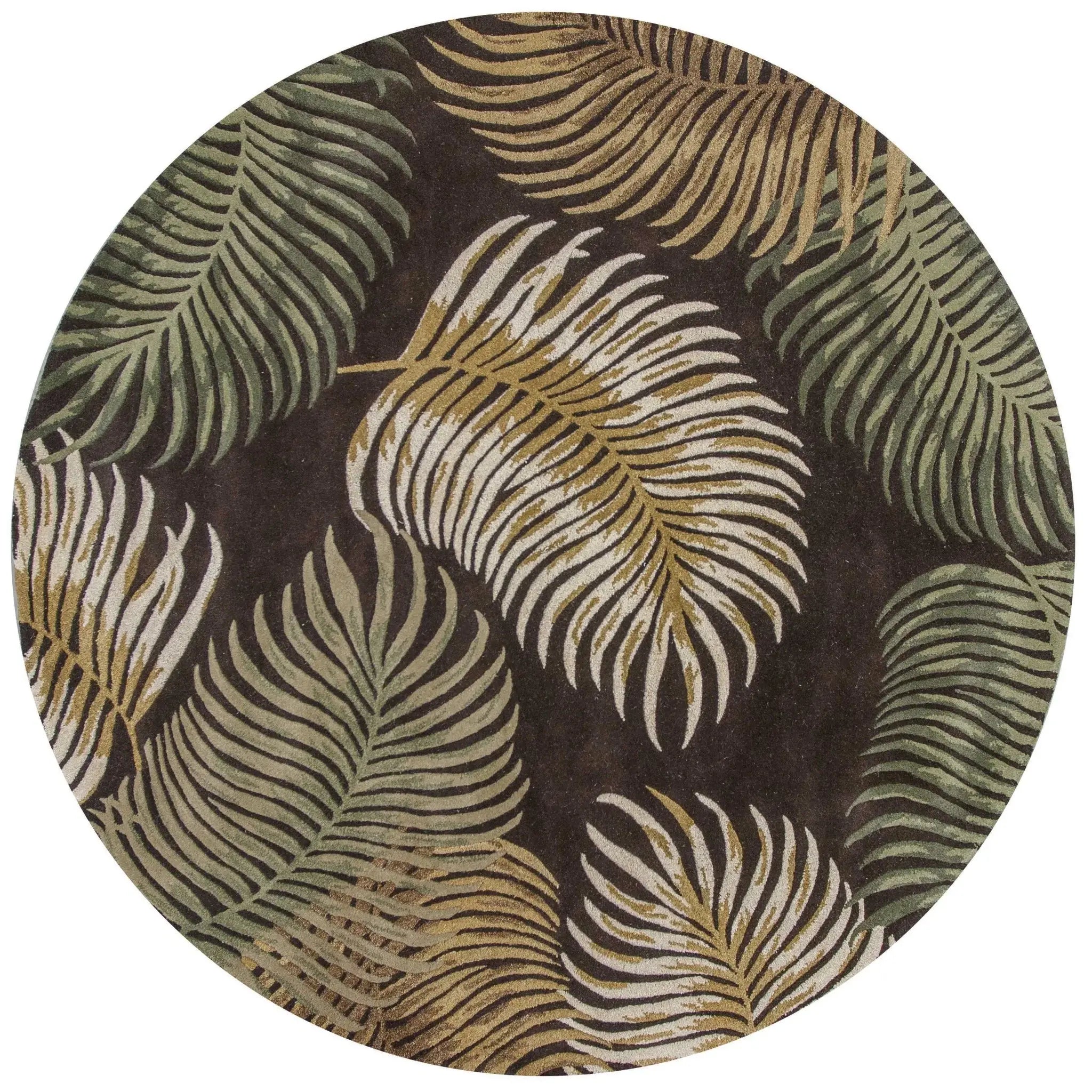 7' Round Wool Espresso Area Rug - Homeroots - Flyclothing LLC