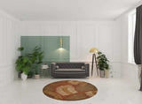 8' Rust Round Wool Hand Tufted Area Rug - Homeroots - Flyclothing LLC