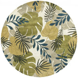 7' Round Wool Ivory  Area Rug - Homeroots