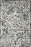 8' X 11' Ivory Machine Woven Distressed Diamond Floral Medallion Indoor Area Rug - Homeroots