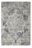8' X 11' Ivory Machine Woven Distressed Diamond Floral Medallion Indoor Area Rug - Homeroots