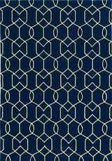 8' X 11' Navy Blue Moroccan Indoor Outdoor Area Rug - Homeroots - Flyclothing LLC