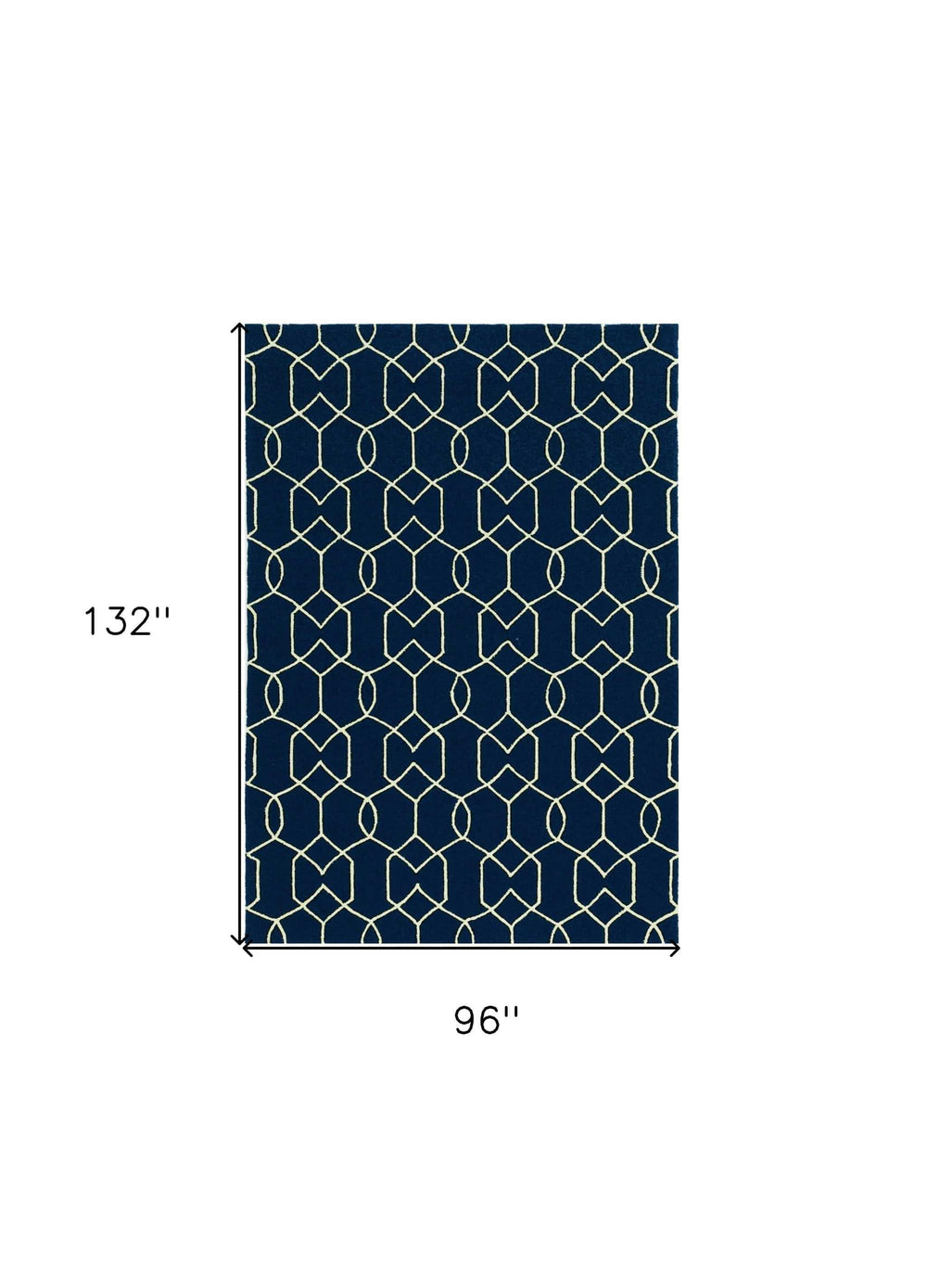 8' X 11' Navy Blue Moroccan Indoor Outdoor Area Rug - Homeroots - Flyclothing LLC