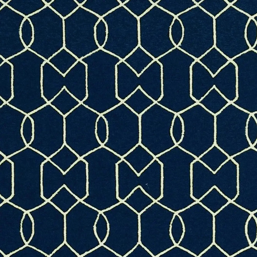8' X 11' Navy Blue Moroccan Indoor Outdoor Area Rug - Homeroots - Flyclothing LLC