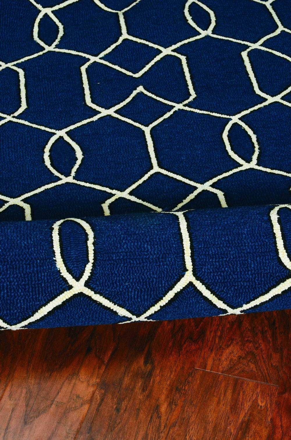 8' X 11' Navy Blue Moroccan Indoor Outdoor Area Rug - Homeroots - Flyclothing LLC