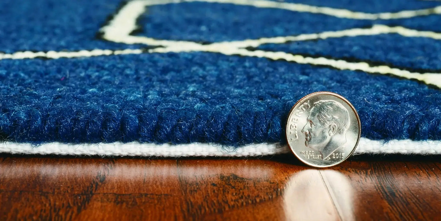 8' X 11' Navy Blue Moroccan Indoor Outdoor Area Rug - Homeroots - Flyclothing LLC