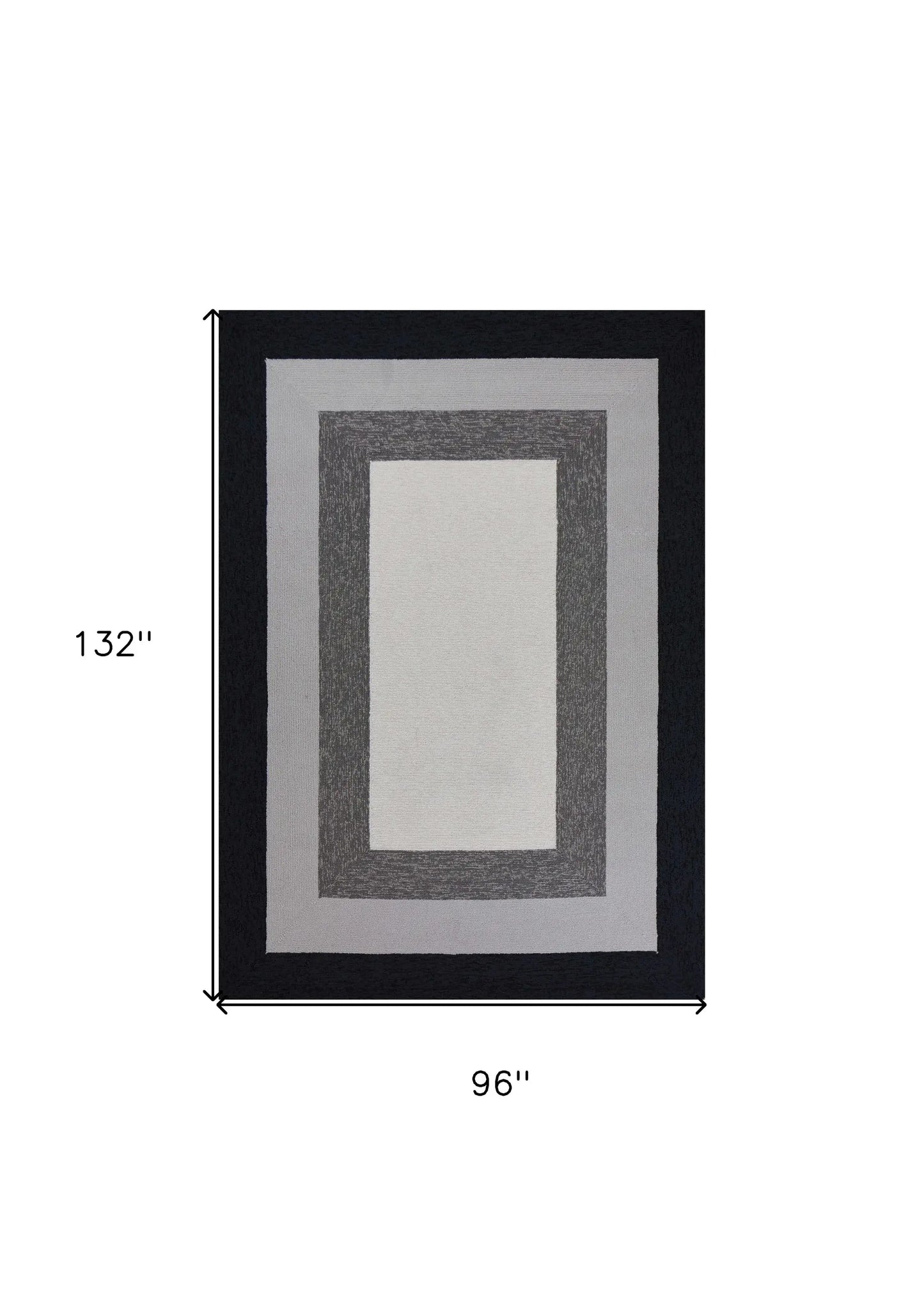 8' X 11' Uv Treated Polypropylene Charcoal Area Rug - Homeroots - Flyclothing LLC