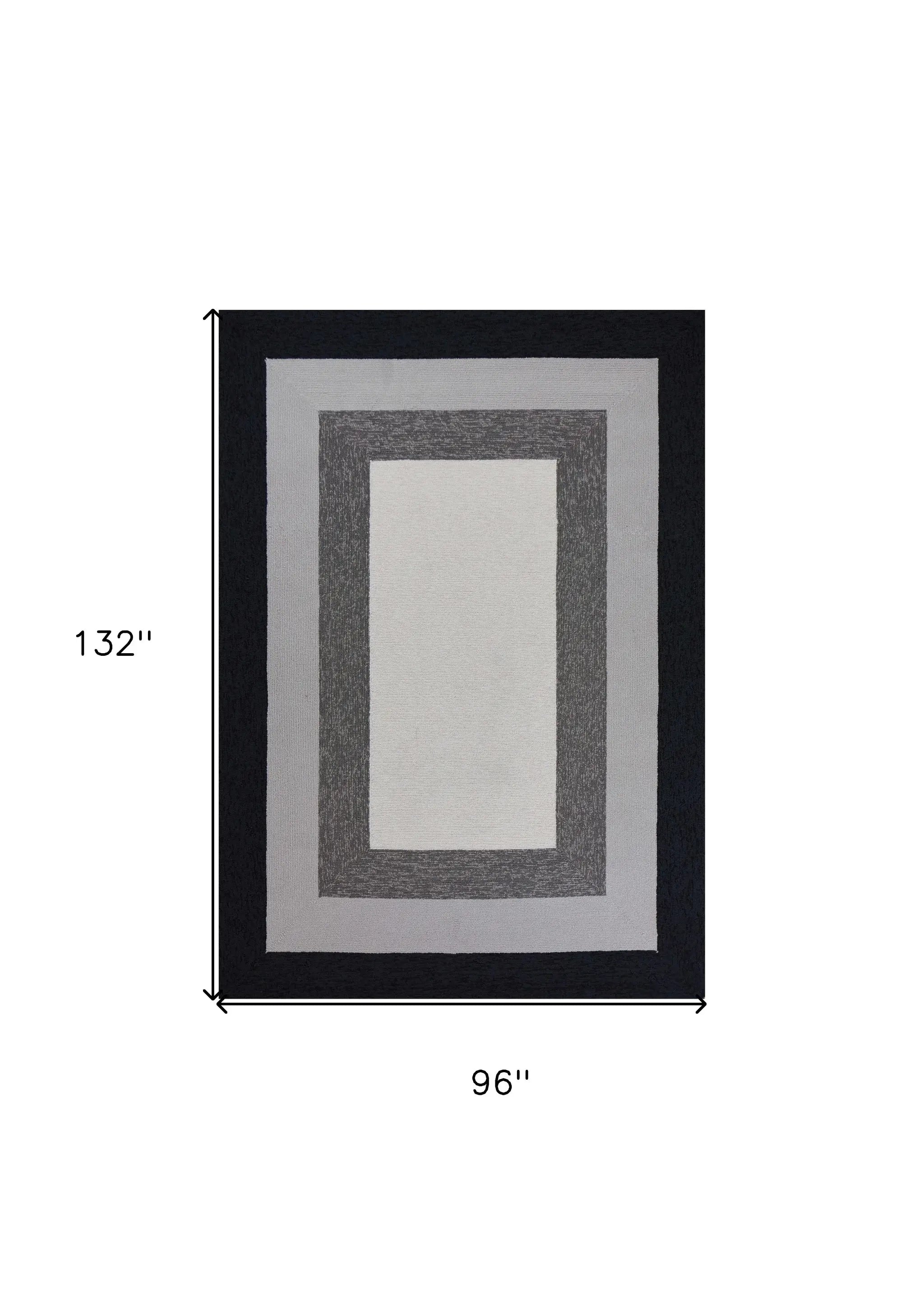 8' X 11' Uv Treated Polypropylene Charcoal Area Rug - Homeroots - Flyclothing LLC