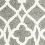 8' X 11' Grey Ivory Machine Woven Ogee Indoor Shag Area Rug - Homeroots - Flyclothing LLC