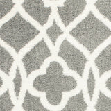 8' X 11' Grey Ivory Machine Woven Ogee Indoor Shag Area Rug - Homeroots