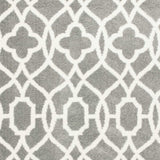 8' X 11' Grey Ivory Machine Woven Ogee Indoor Shag Area Rug - Homeroots - Flyclothing LLC