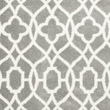 8' X 11' Grey Ivory Machine Woven Ogee Indoor Shag Area Rug - Homeroots