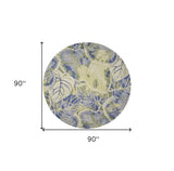 7' Round Wool Blue Or Green Area Rug - Homeroots - Flyclothing LLC