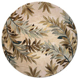 7' Round Wool Ivory  Area Rug - Homeroots