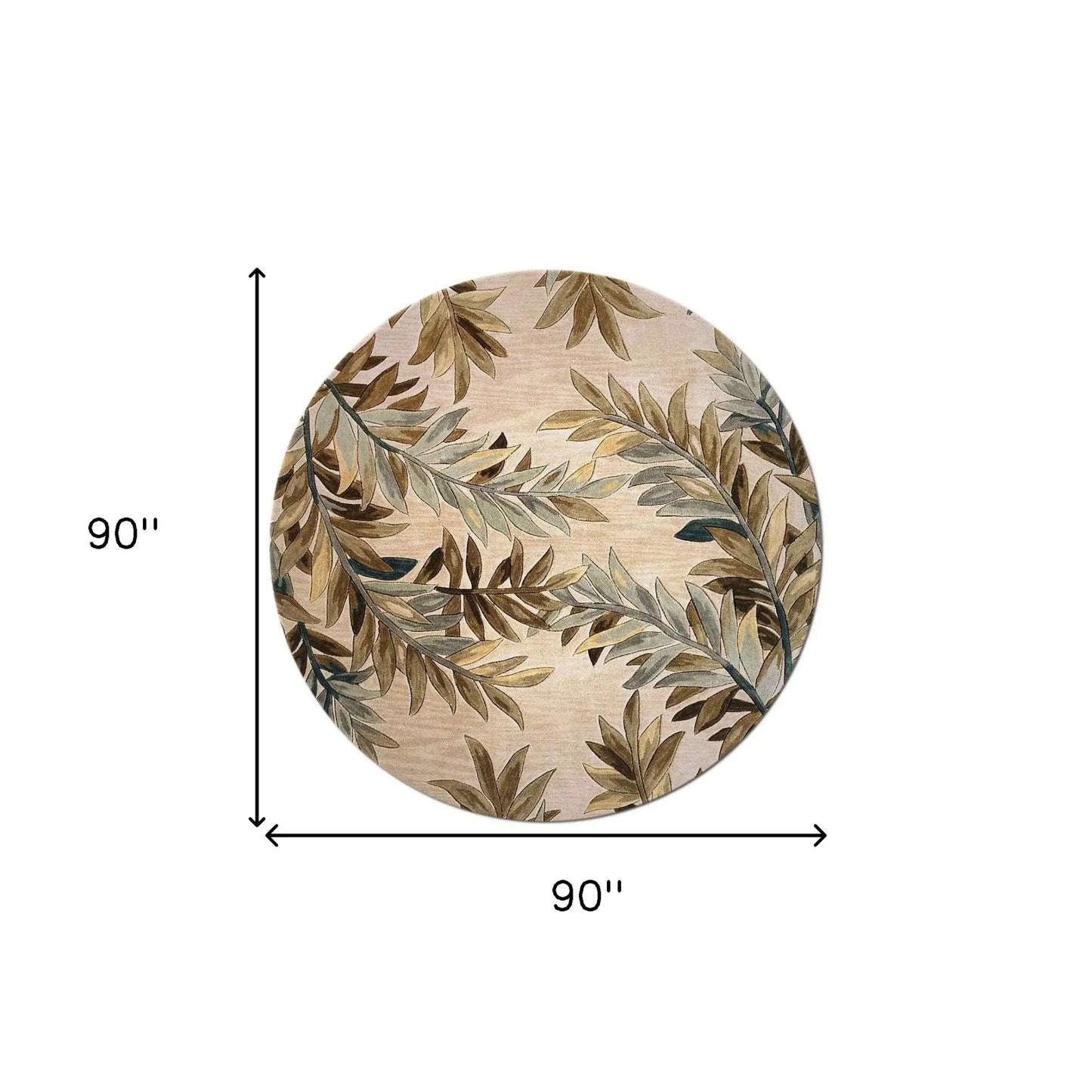 7' Round Wool Ivory Area Rug - Homeroots - Flyclothing LLC