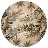 7' Round Wool Ivory  Area Rug - Homeroots