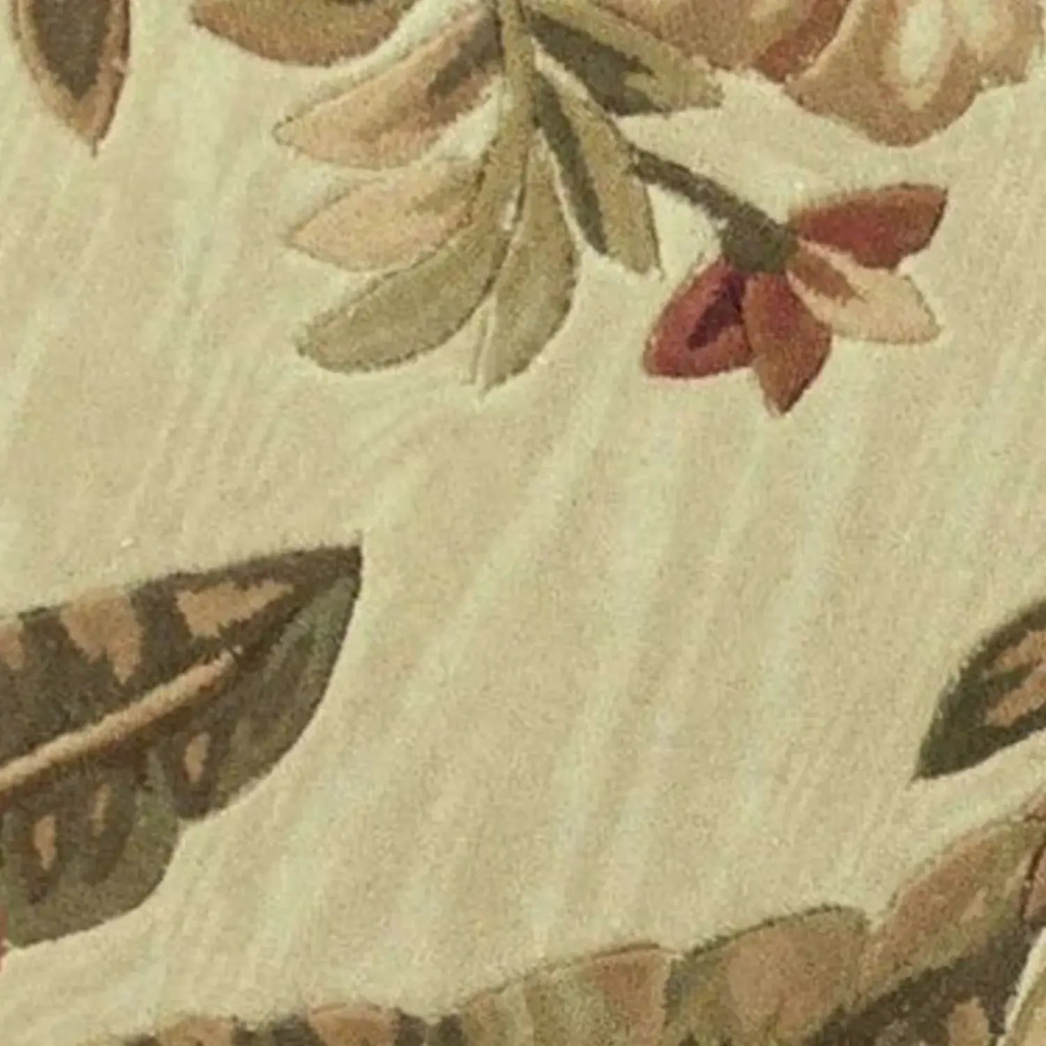 8' Ivory Hand Tufted Bordered Tropical Plants Round Indoor Area Rug - Homeroots - Flyclothing LLC