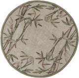 7' Round Wool Ivory  Area Rug - Homeroots