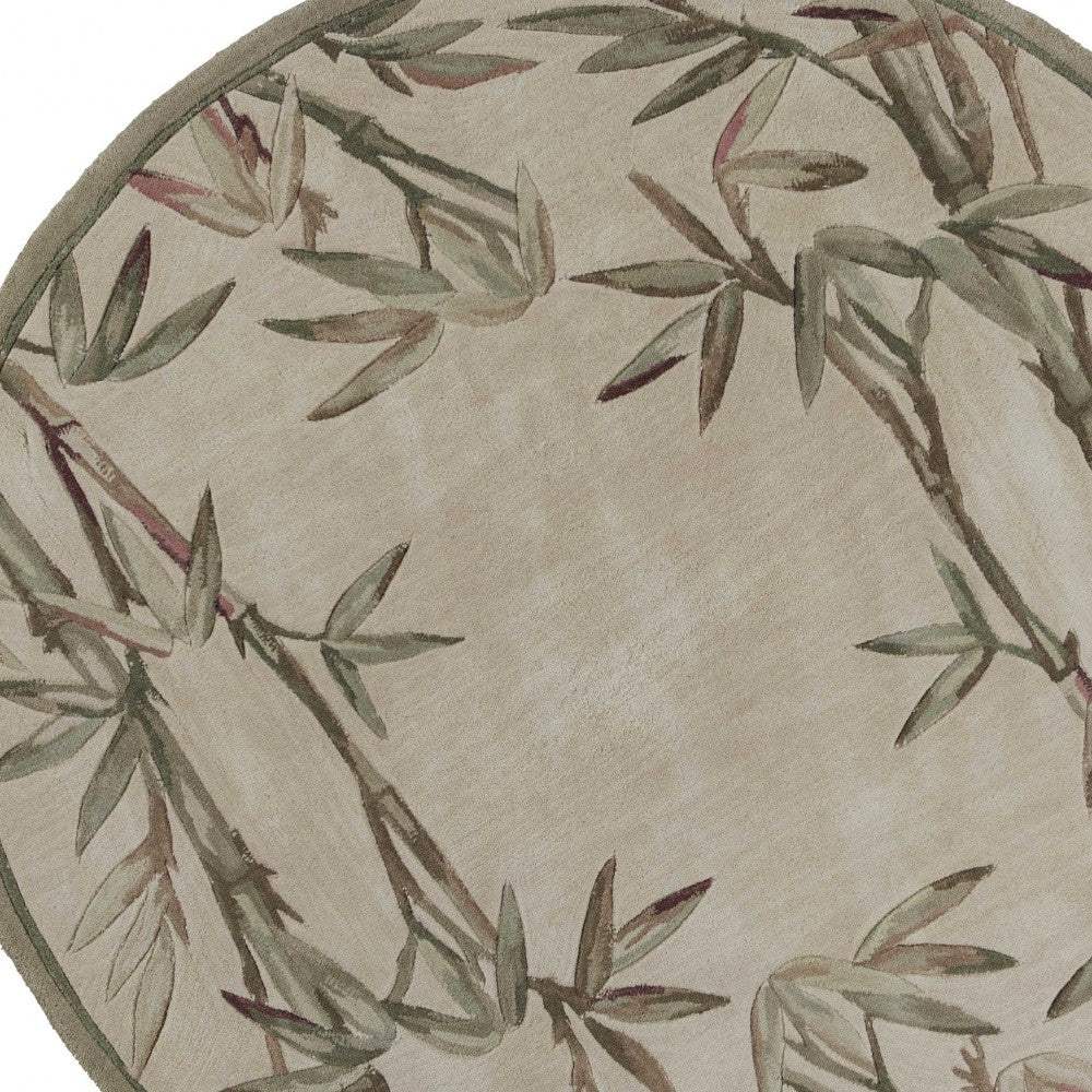 7' Round Wool Ivory Area Rug - Homeroots - Flyclothing LLC