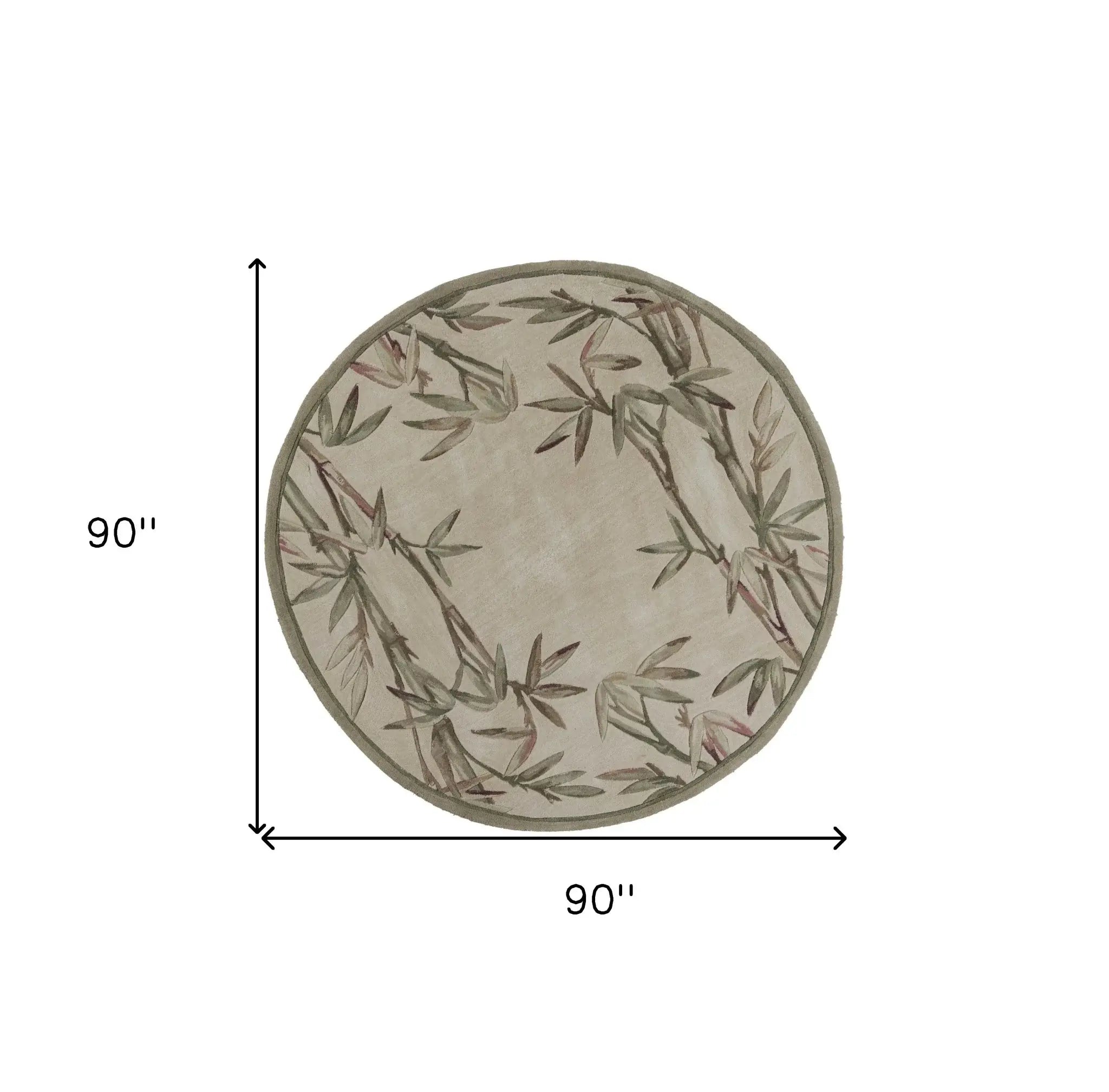 7' Round Wool Ivory Area Rug - Homeroots - Flyclothing LLC