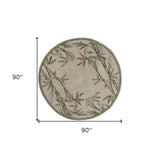 7' Round Wool Ivory  Area Rug - Homeroots