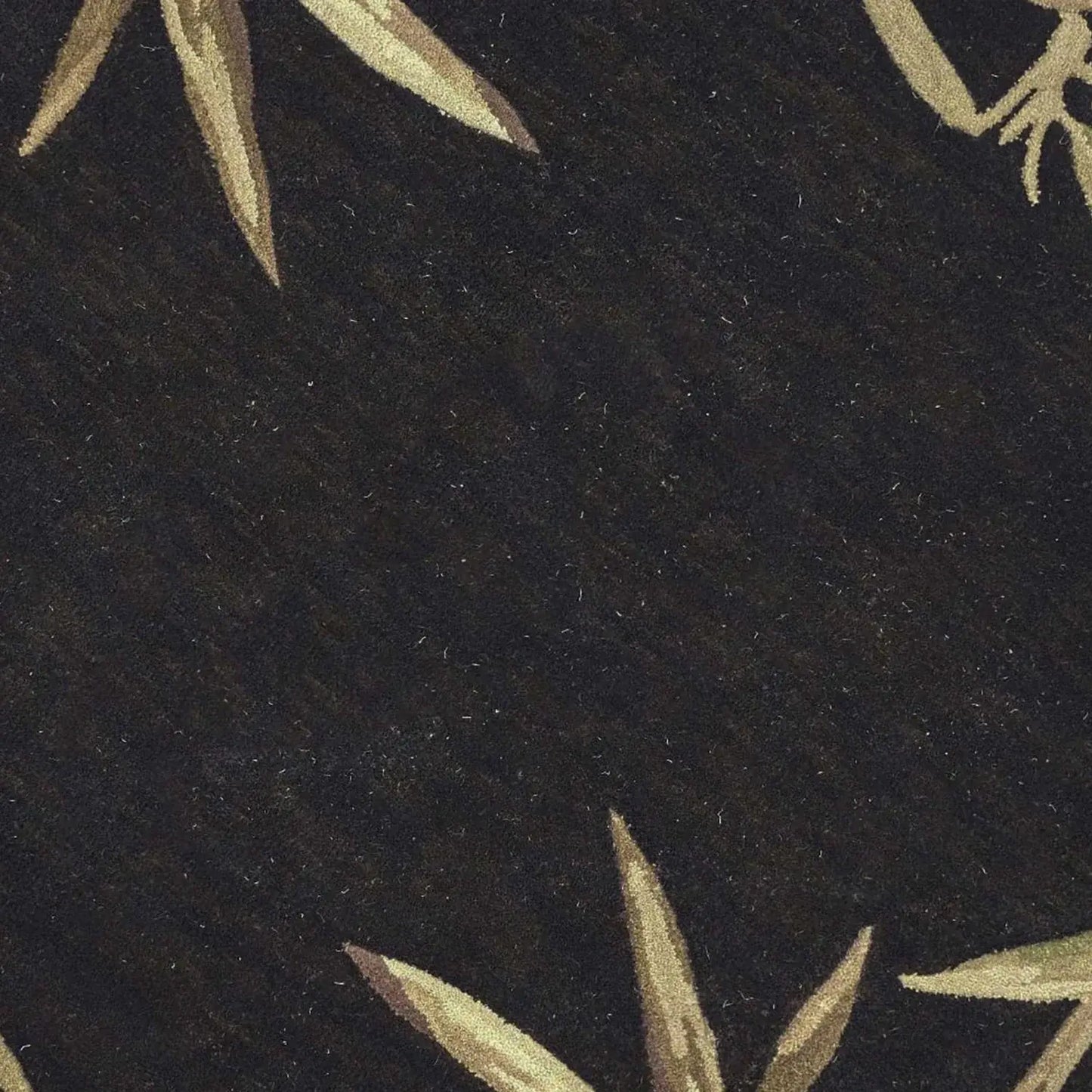 8' Black Hand Tufted Bordered Tropical Bamboo Round Indoor Area Rug - Homeroots - Flyclothing LLC