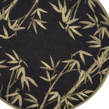 8' Black Hand Tufted Bordered Tropical Bamboo Round Indoor Area Rug - Homeroots - Flyclothing LLC
