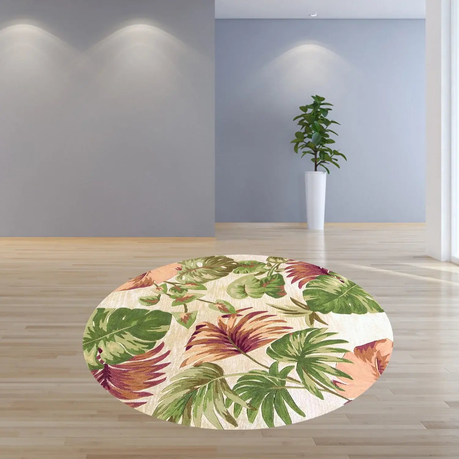 7' Round Wool Beige Area Rug - Homeroots - Flyclothing LLC