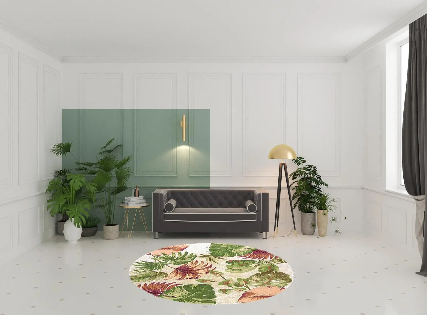 7' Round Wool Beige Area Rug - Homeroots - Flyclothing LLC