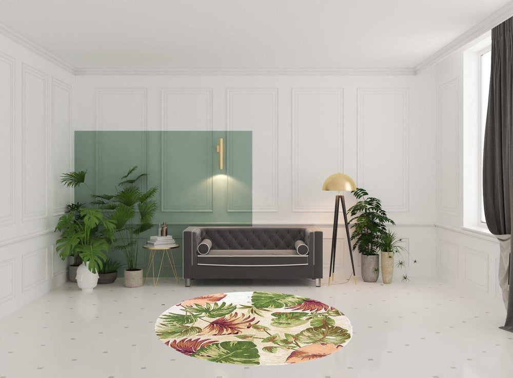 7' Round Wool Beige Area Rug - Homeroots - Flyclothing LLC