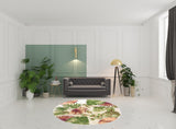 7' Round Wool Beige Area Rug - Homeroots