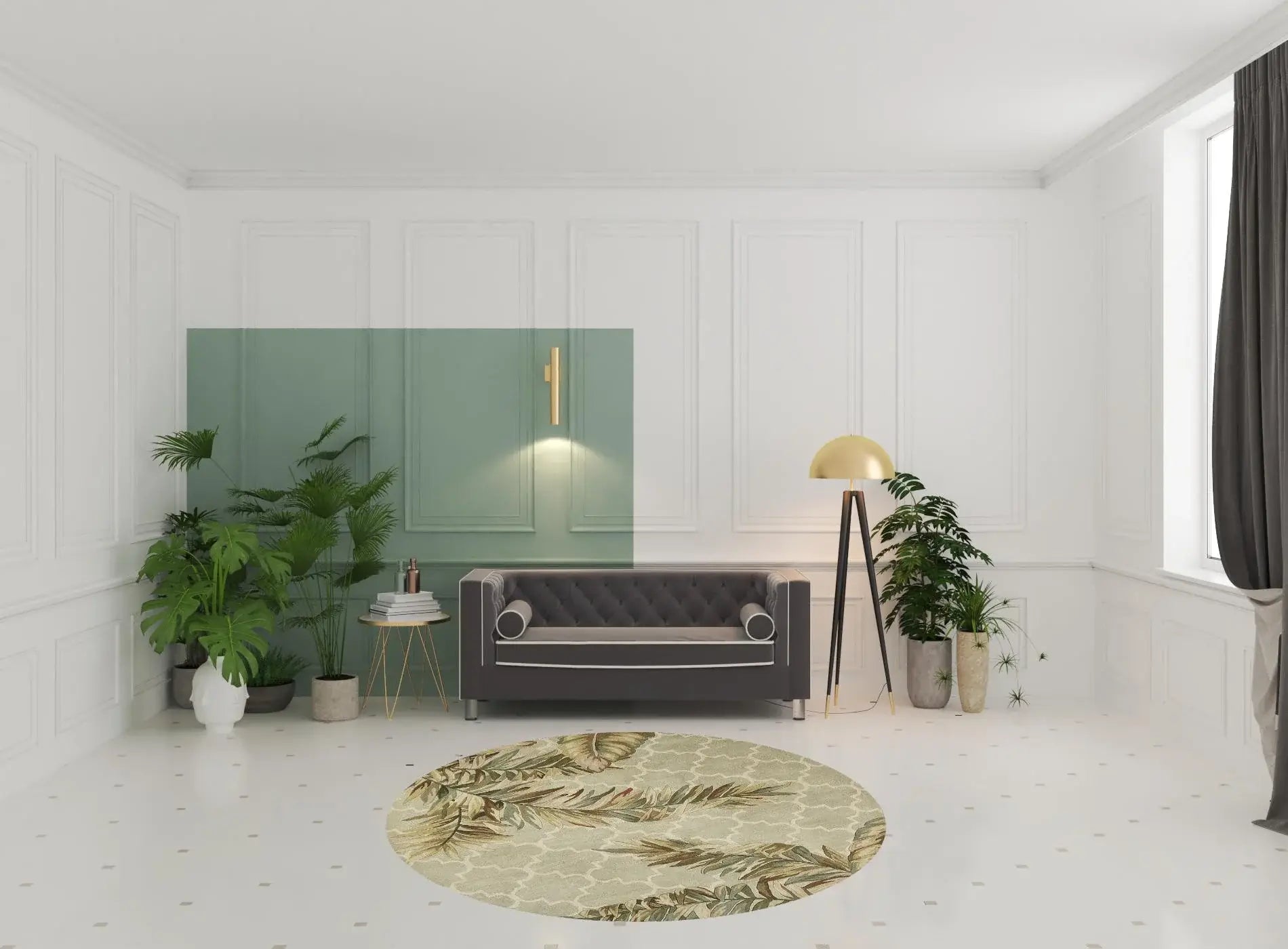 8' Sage Round Wool Hand Tufted Area Rug - Homeroots - Flyclothing LLC