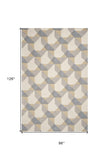 8' X 11' Ivory Grey Hand Tufted Geometric Chain Pattern Indoor Area Rug - Homeroots