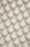 8' X 11' Ivory Grey Hand Tufted Geometric Chain Pattern Indoor Area Rug - Homeroots