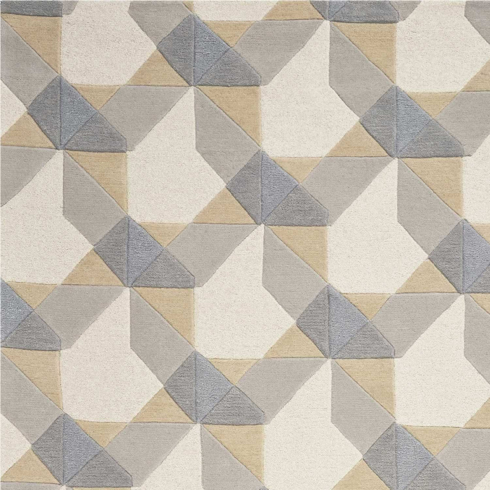 8' X 11' Ivory Grey Hand Tufted Geometric Chain Pattern Indoor Area Rug - Homeroots - Flyclothing LLC