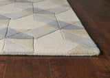 8' X 11' Ivory Grey Hand Tufted Geometric Chain Pattern Indoor Area Rug - Homeroots - Flyclothing LLC