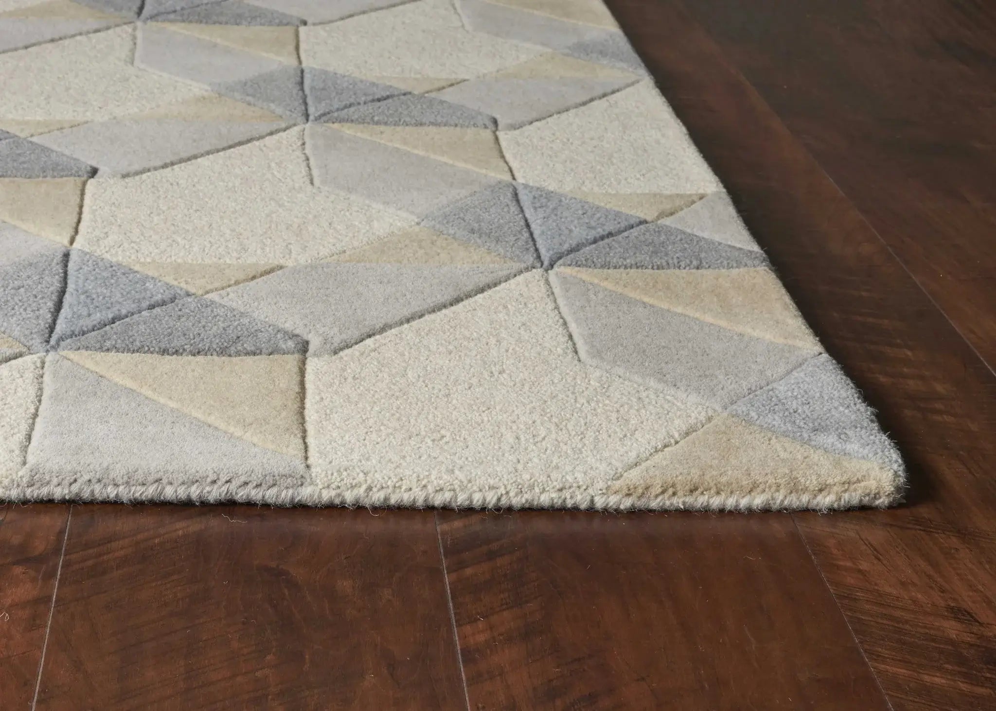 8' X 11' Ivory Grey Hand Tufted Geometric Chain Pattern Indoor Area Rug - Homeroots - Flyclothing LLC