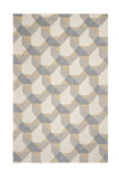 8' X 11' Ivory Grey Hand Tufted Geometric Chain Pattern Indoor Area Rug - Homeroots