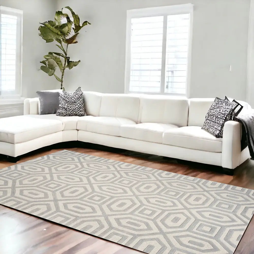 8' X 10' 6 Wool Grey Area Rug - Homeroots - Flyclothing LLC