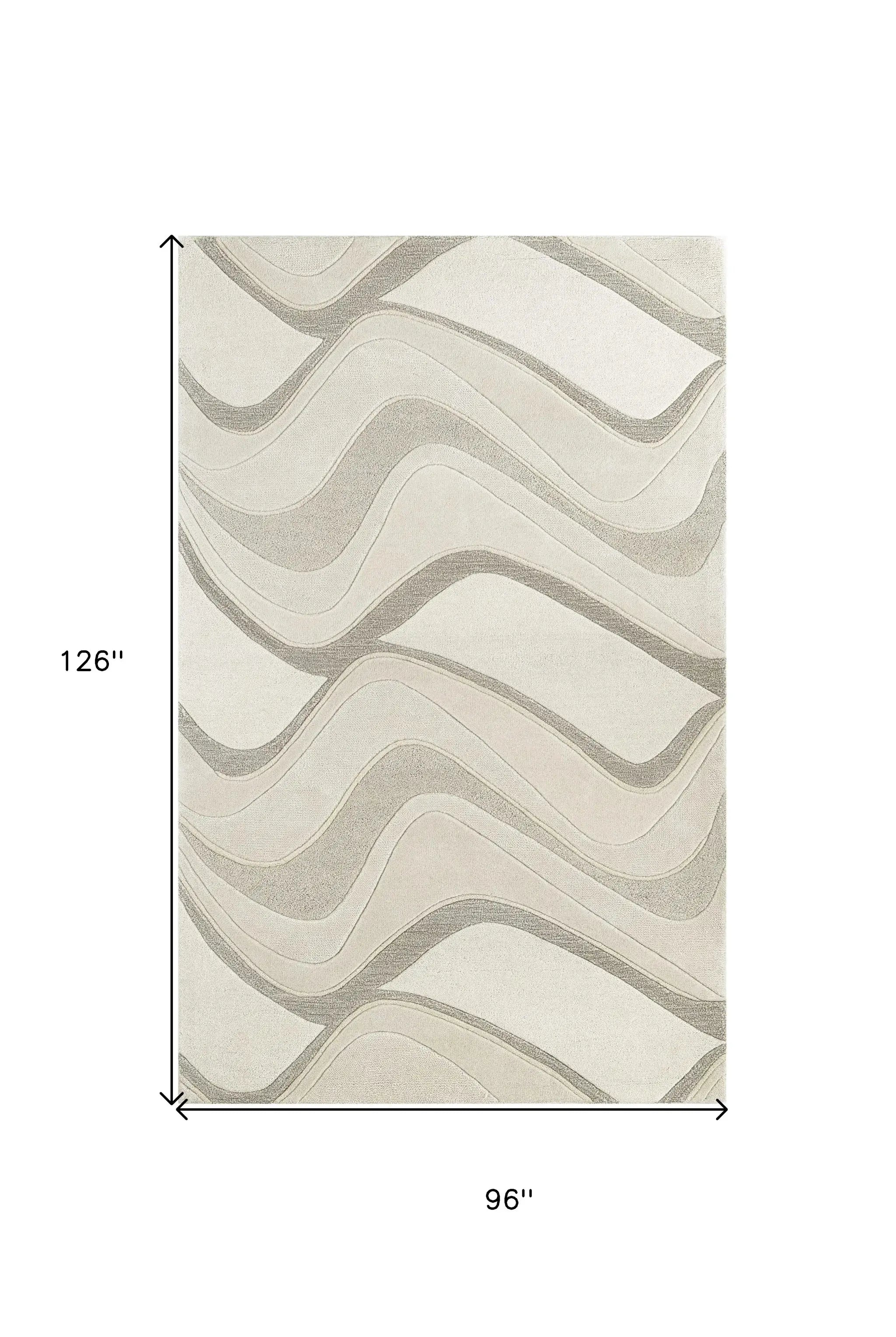 8' X 10' 6 Wool Ivory Area Rug - Homeroots - Flyclothing LLC