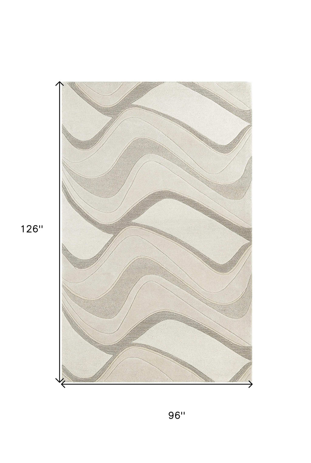 8' X 10' 6 Wool Ivory Area Rug - Homeroots - Flyclothing LLC
