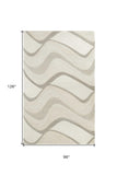 8' X 10' 6 Wool Ivory  Area Rug - Homeroots