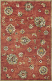 8' X 11' Sienna Orange Hand Tufted Allover Traditional Floral Indoor Area Rug - Homeroots