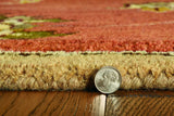 8' X 11' Sienna Orange Hand Tufted Allover Traditional Floral Indoor Area Rug - Homeroots - Flyclothing LLC